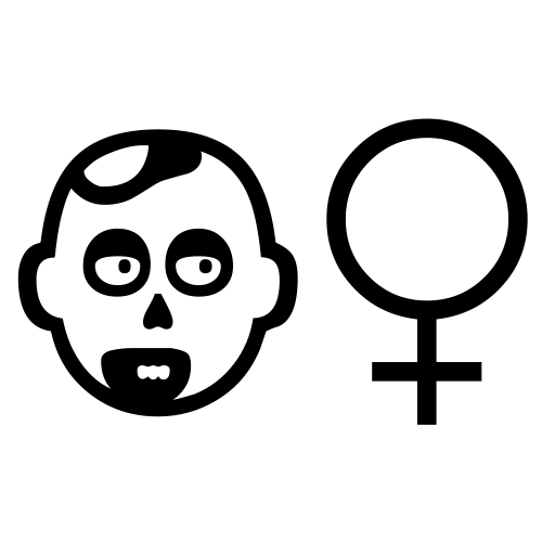 🧟♀ Emoji Domain black and white Symbola rendering